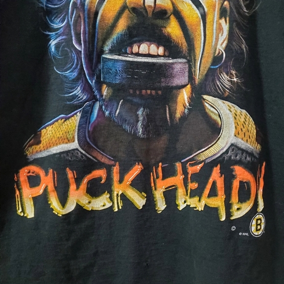 Vintage 90s Liquid Blue Puckhead Boston Bruins Tee - Size L - Picture 4 of 8
